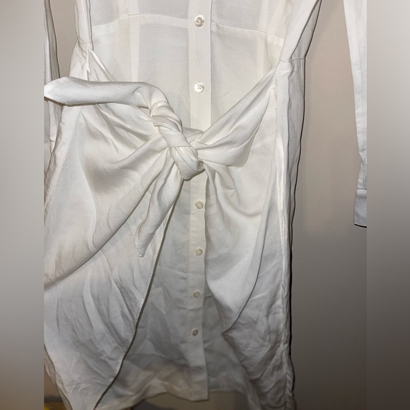Tommy Bahama White Midi Tie Front Dress Linen Blend S - Picture 3 of 6